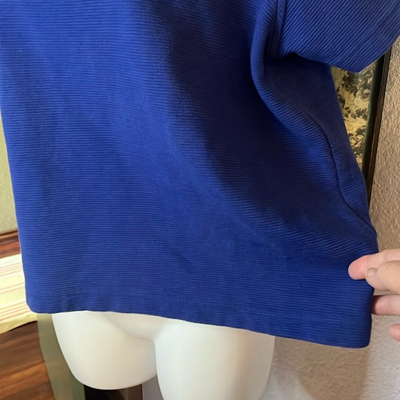 VTG Jones New York Sport Knit Top -Blue short sleeve Sz L - Picture 3 of 8